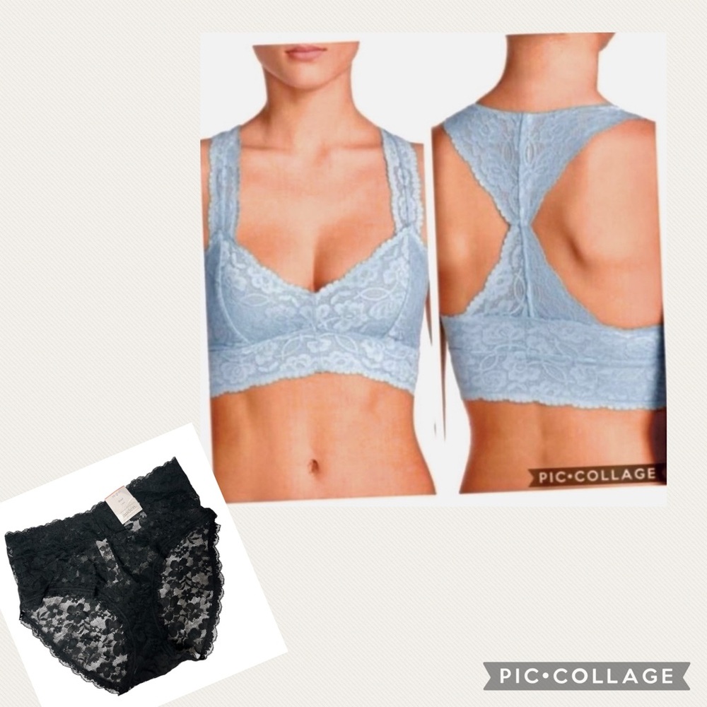 FREE PEOPLE INTIMATELY LACE RACERBACK BRALETTE NEW AUDEN LACE BRIEFS $7